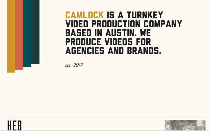 The shipped CamLock Films site, screen 2