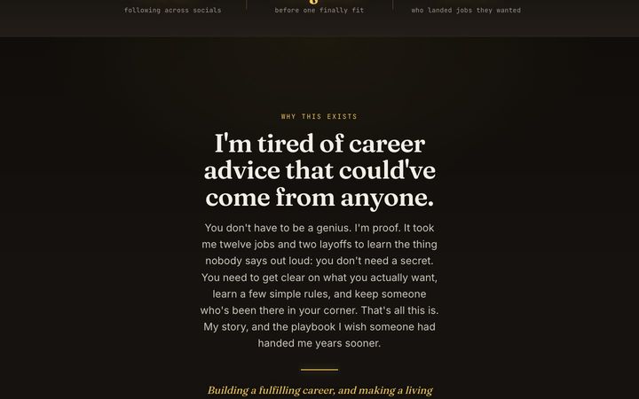 The shipped findfulfillingwork.org site, screen 2