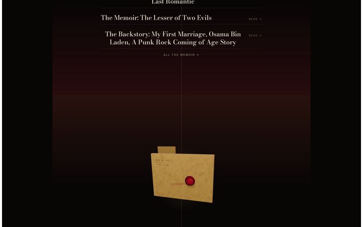 The Last Romantic site, screen 4